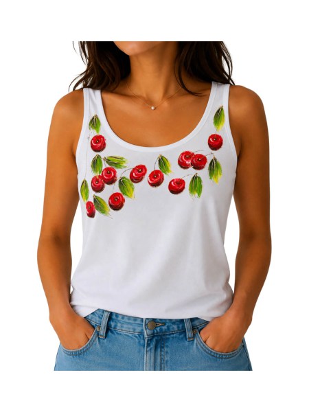 hand_painted_tank_top_women_cherries